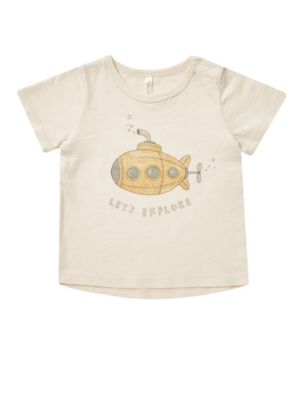 Kids Cream Short-Sleeve Tee with Yellow Submarine Graphic